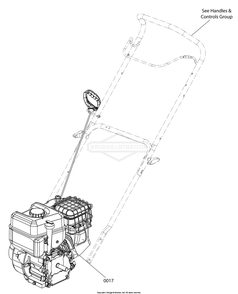 Engine Group Diagram and Parts List for 1697116-01 2019 Briggs and Stratton Snow Blower
